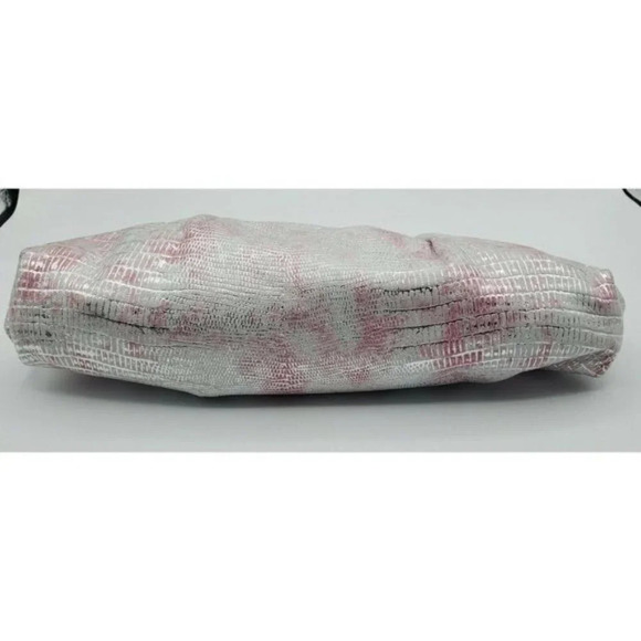 Junior Drake Leather Pink Gold Iridescent Clutch w/Metal Flex Kiss Closure - Picture 3 of 6